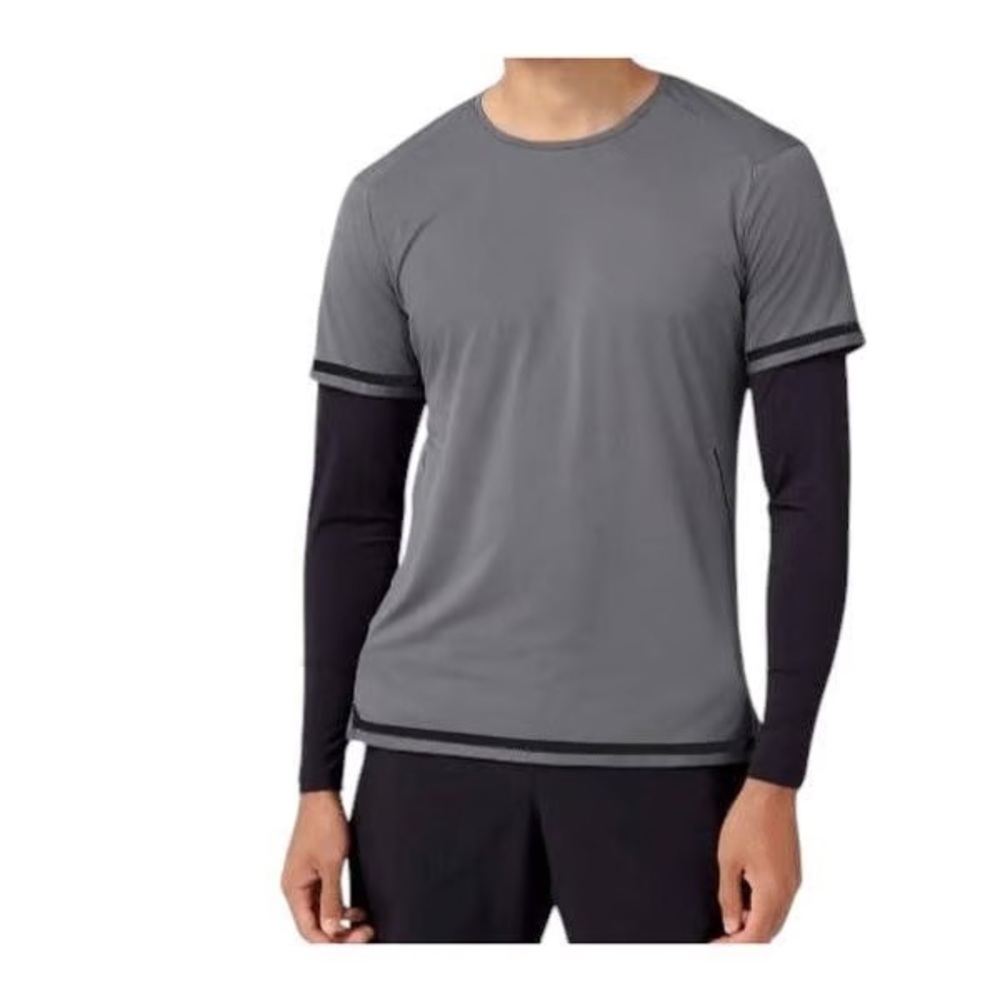 Lululemon Fast and Free Long Sleeves Bold Lines Asphalt Gray Size XXL